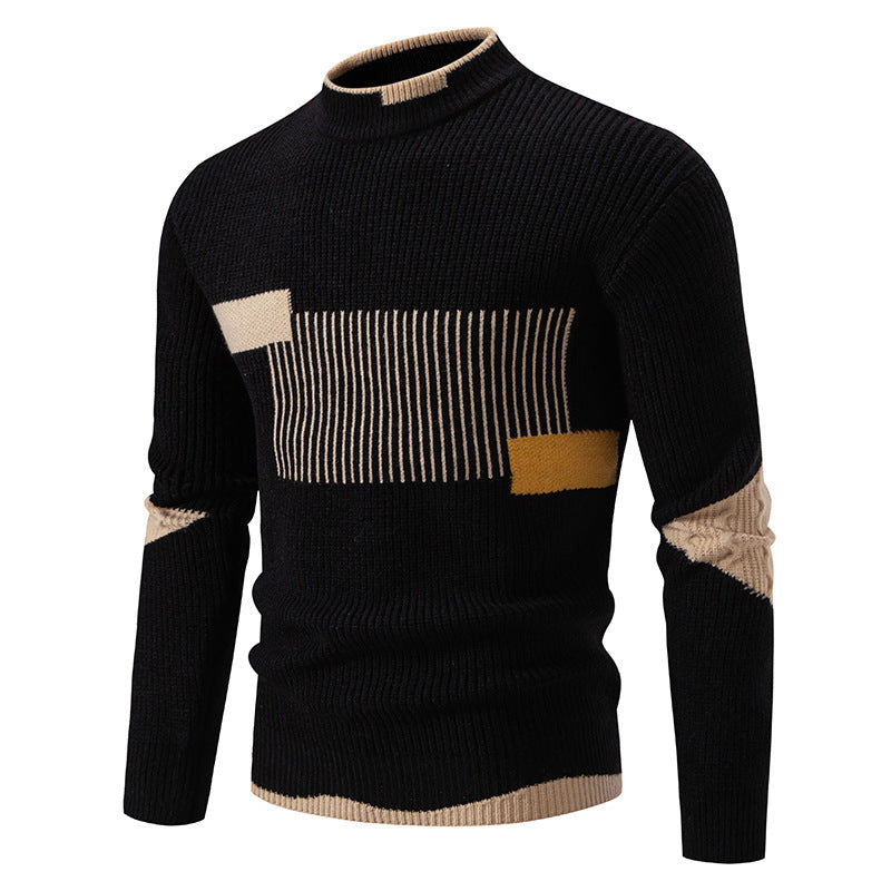 Men's Fashion Trend Multicolor Woven Cotton Velvet Sweater