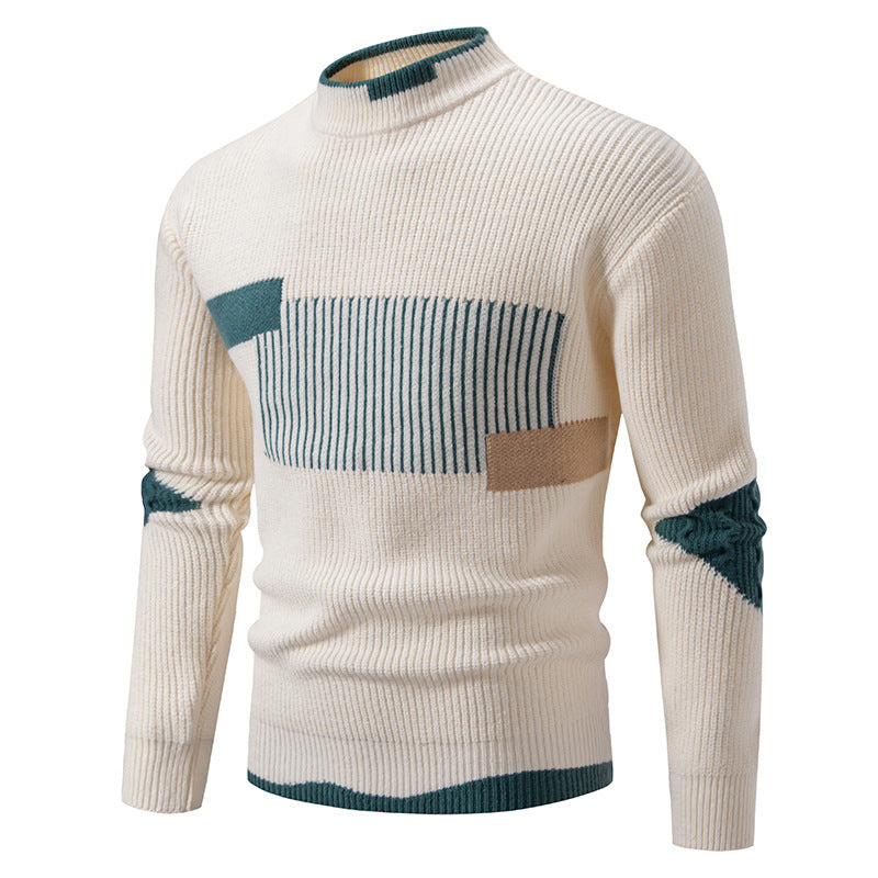 Men's Fashion Trend Multicolor Woven Cotton Velvet Sweater